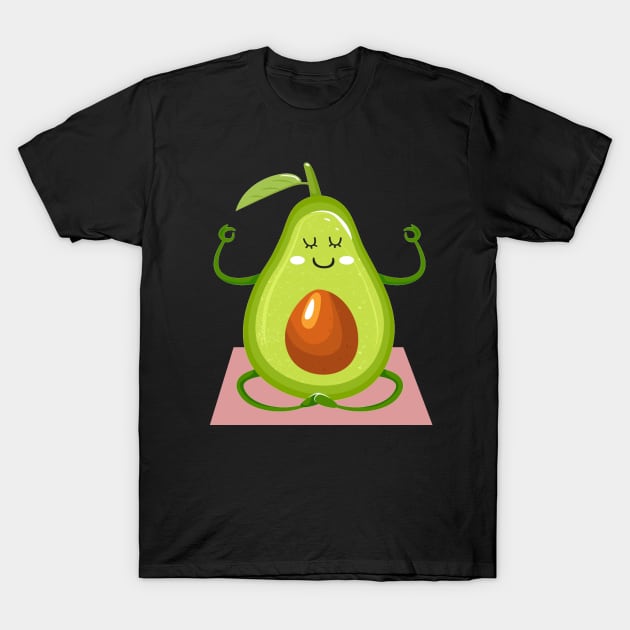 Avocado Yoga Pose Meditation Funny T Shirt Men Women T-Shirt by crosszcp2